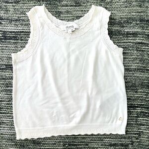 Bonpoint summer sweater white cotton embroidered top girls 6
